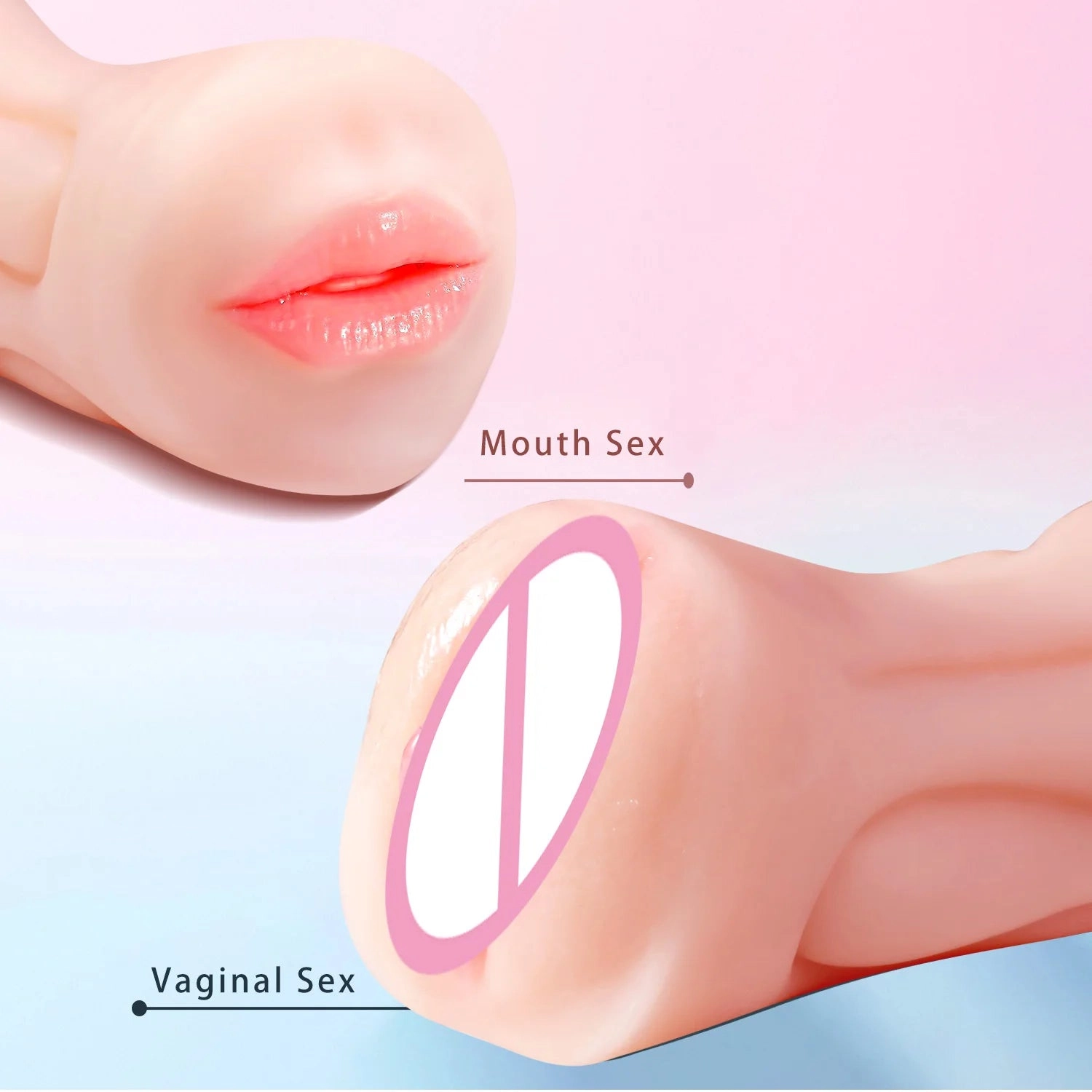 2 in 1 Mouth Pocket Pussy Deep Throat Vaginal Sex