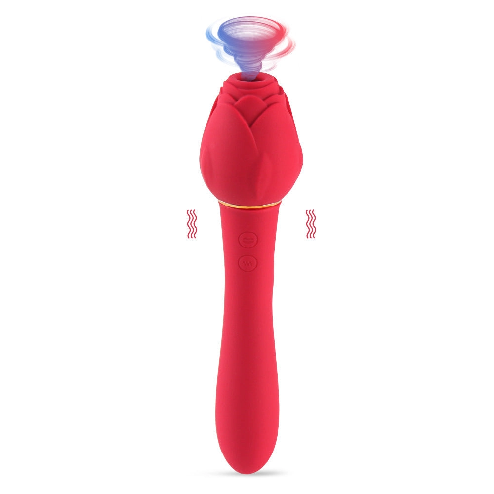 2 in 1 Rose Toy Sucking Clitoral G-spot Vibrator