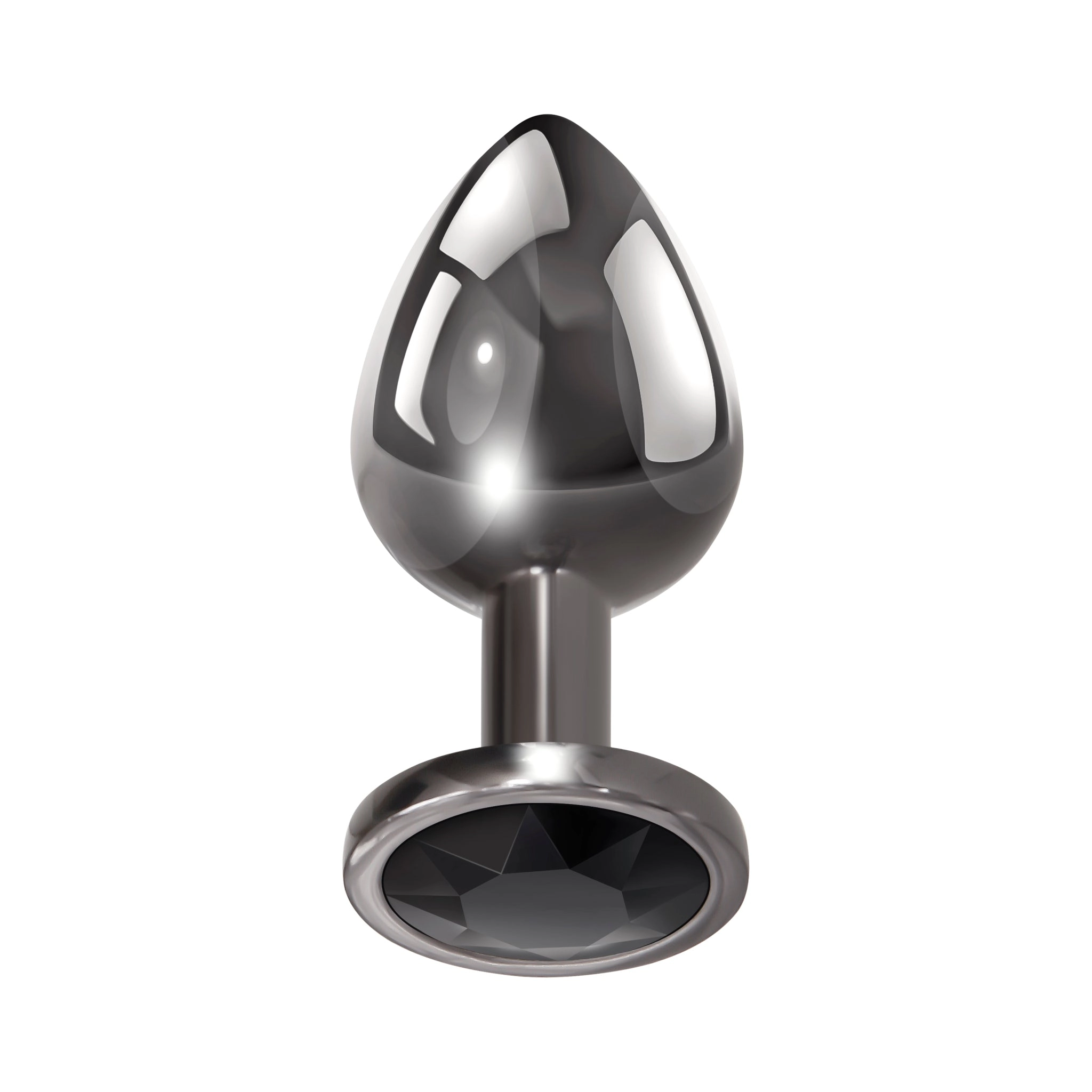 3-Piece Black Gemstone Metal Butt Plug Set