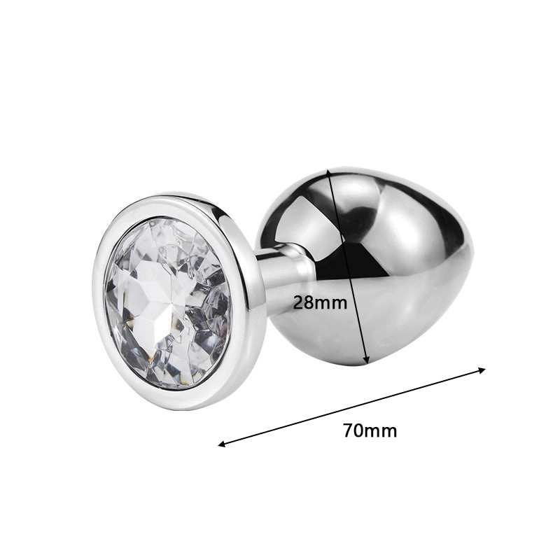 3PCs Intimate Metal Anal Plug with Crystal Jewelry Smooth Butt Plug Anal Bead Anus Dilator Anal Sex Toys for Men Women