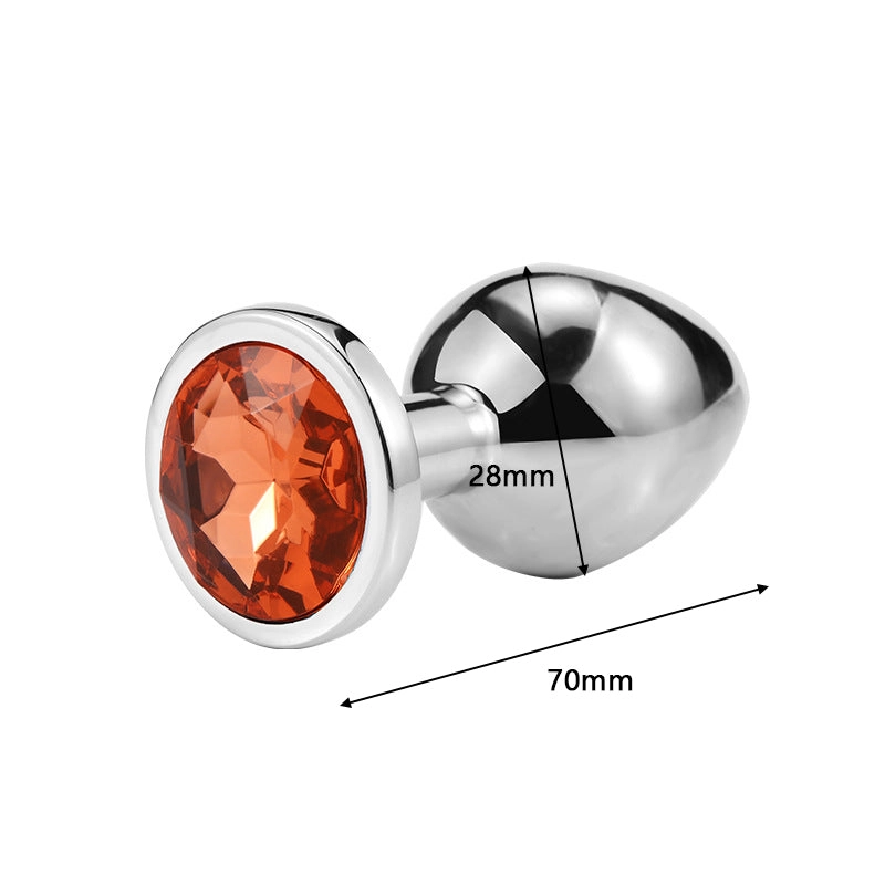 3PCs Intimate Metal Anal Plug with Crystal Jewelry Smooth Butt Plug Anal Bead Anus Dilator Anal Sex Toys for Men Women