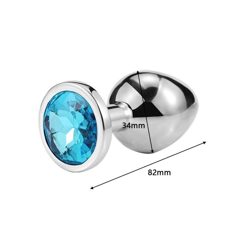 3PCs Intimate Metal Anal Plug with Crystal Jewelry Smooth Butt Plug Anal Bead Anus Dilator Anal Sex Toys for Men Women