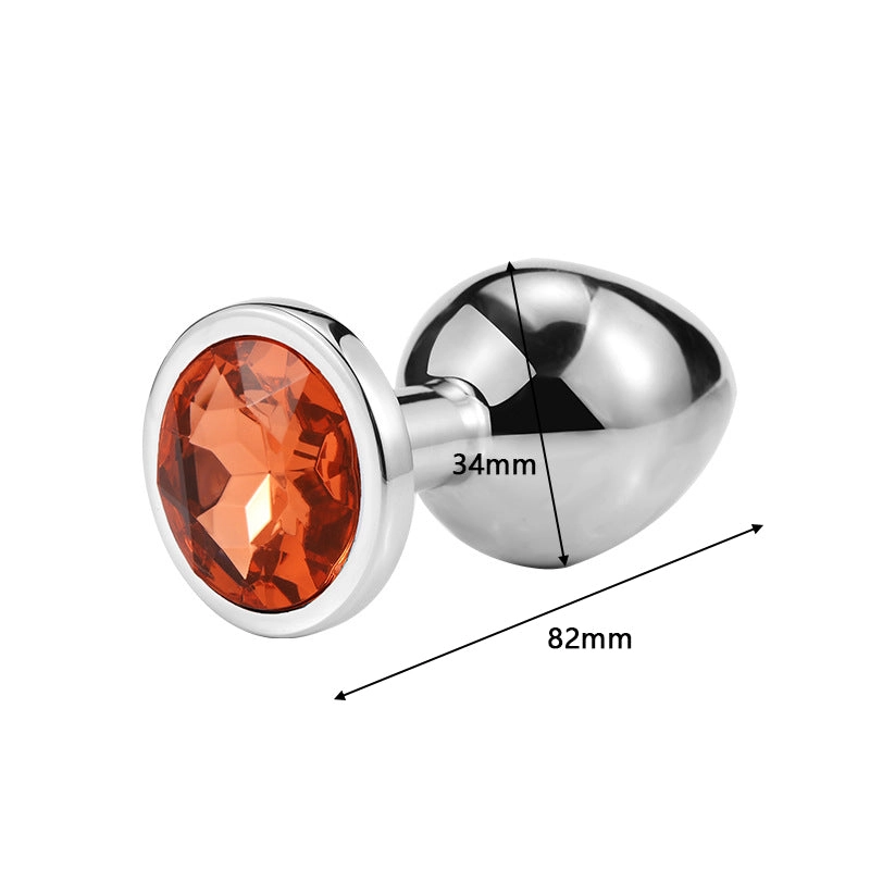 3PCs Intimate Metal Anal Plug with Crystal Jewelry Smooth Butt Plug Anal Bead Anus Dilator Anal Sex Toys for Men Women