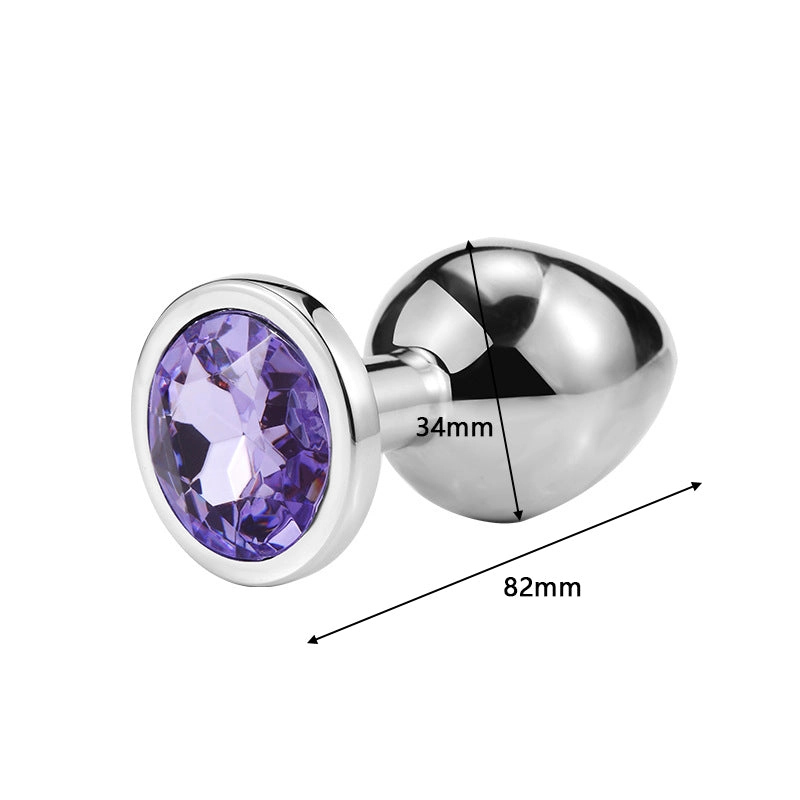 3PCs Intimate Metal Anal Plug with Crystal Jewelry Smooth Butt Plug Anal Bead Anus Dilator Anal Sex Toys for Men Women