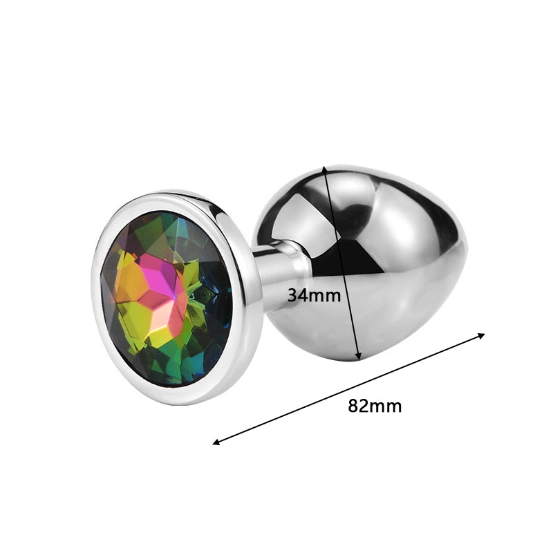 3PCs Intimate Metal Anal Plug with Crystal Jewelry Smooth Butt Plug Anal Bead Anus Dilator Anal Sex Toys for Men Women