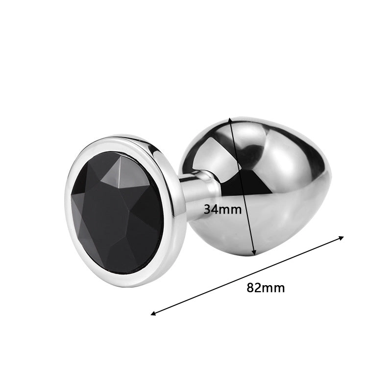 3PCs Intimate Metal Anal Plug with Crystal Jewelry Smooth Butt Plug Anal Bead Anus Dilator Anal Sex Toys for Men Women