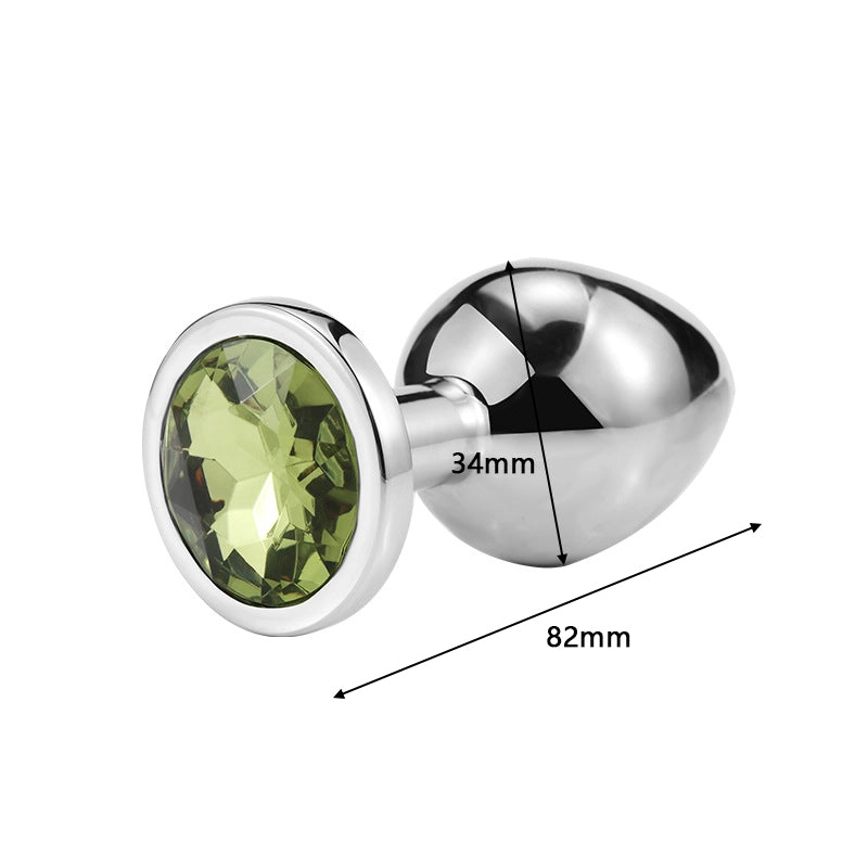 3PCs Intimate Metal Anal Plug with Crystal Jewelry Smooth Butt Plug Anal Bead Anus Dilator Anal Sex Toys for Men Women