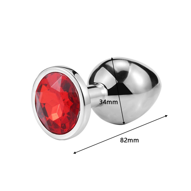 3PCs Intimate Metal Anal Plug with Crystal Jewelry Smooth Butt Plug Anal Bead Anus Dilator Anal Sex Toys for Men Women