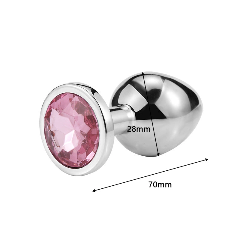 3PCs Intimate Metal Anal Plug with Crystal Jewelry Smooth Butt Plug Anal Bead Anus Dilator Anal Sex Toys for Men Women