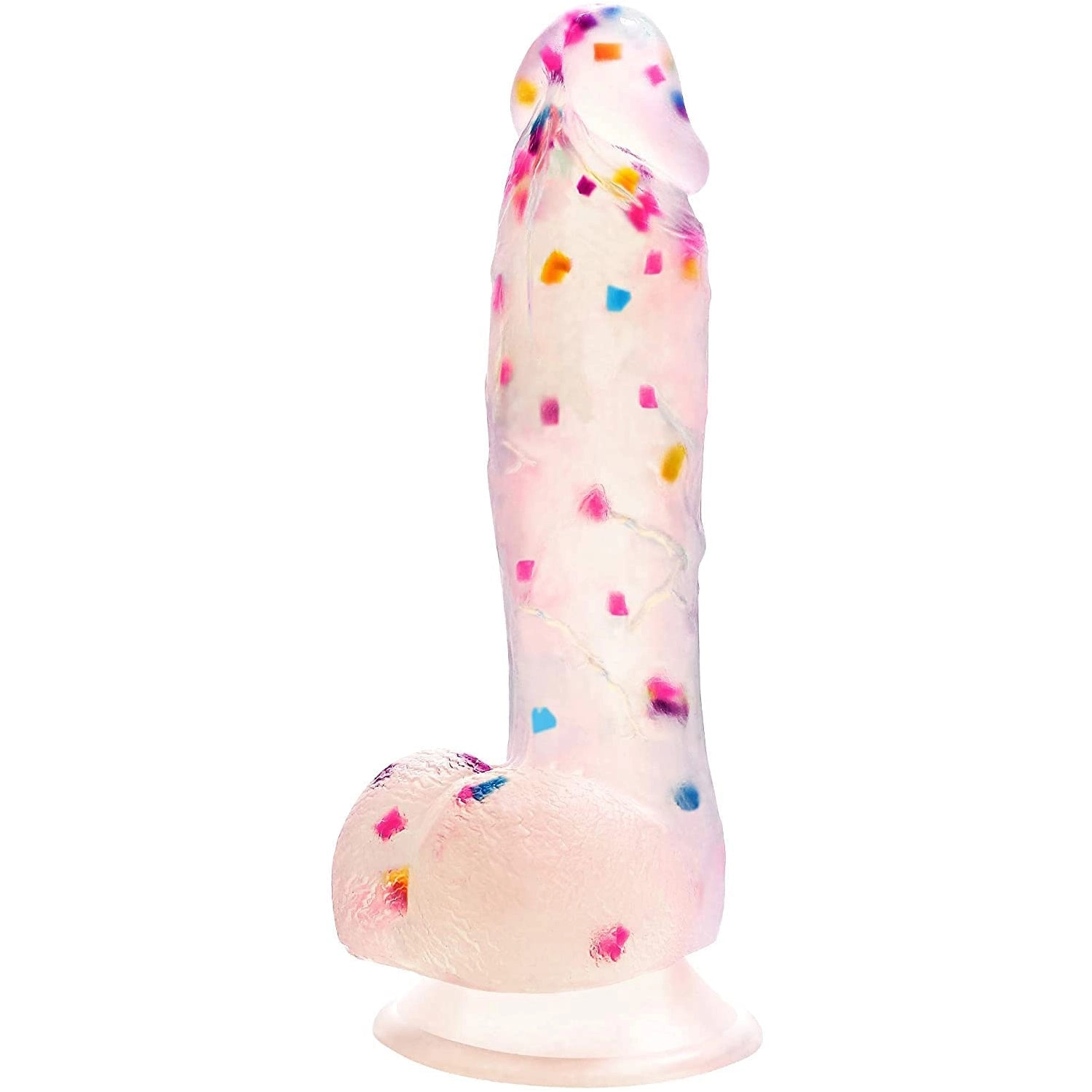 7.7 Inch Colorful Liquid Realistic Suction Cup Dildo