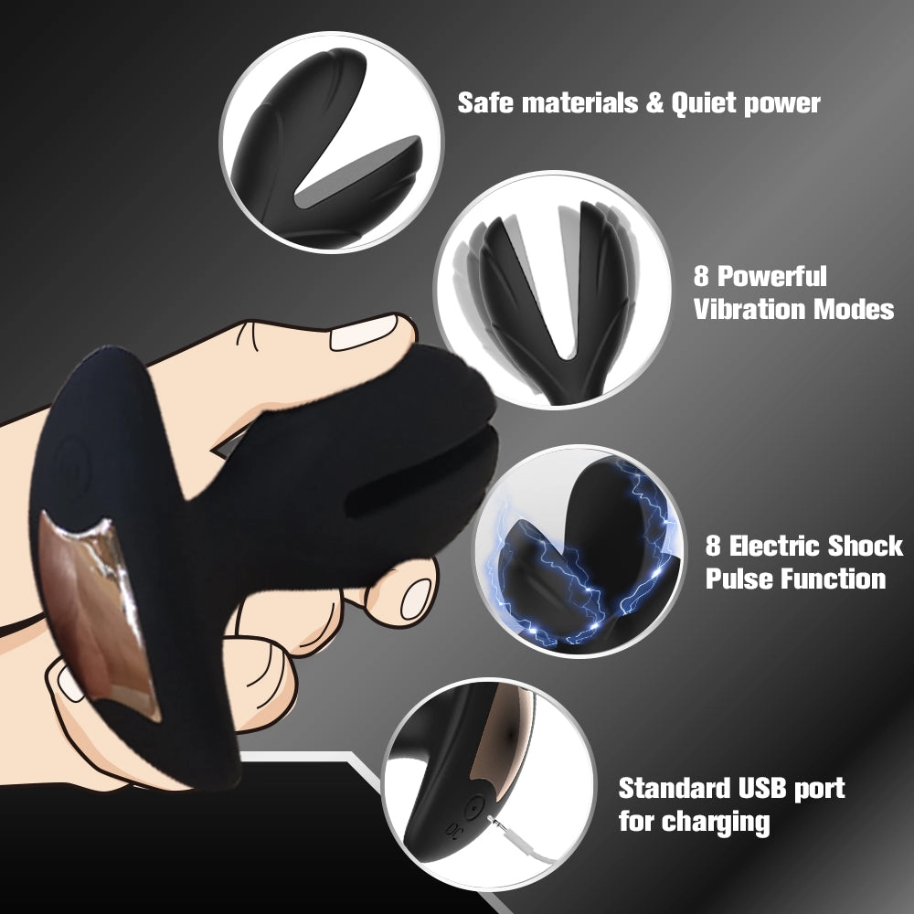 Aktzin Electric Shock Prostate Stimulation Anal Plug With 8 Vibrations Modes - Laphwing