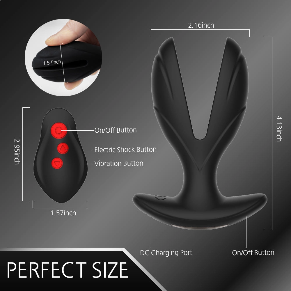 Aktzin Electric Shock Prostate Stimulation Anal Plug With 8 Vibrations Modes - Laphwing