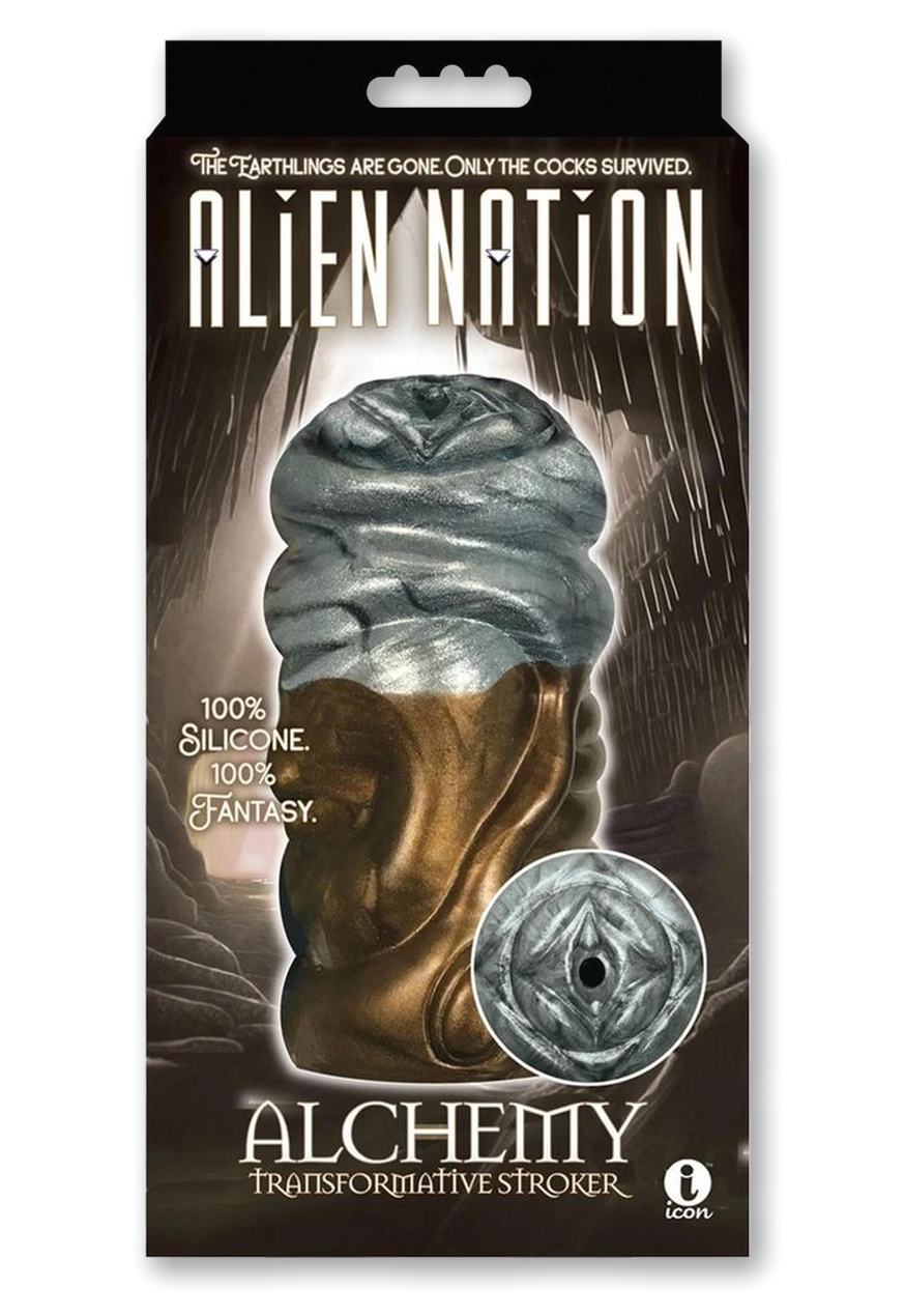 Alien Nation Alchemy Silicone Stroker - Copper/Silver