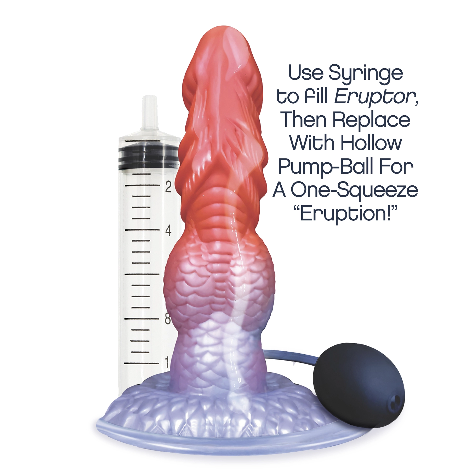 Alien Nation Eruptor Silicone Self Lubricating Dildo - Red/Silver