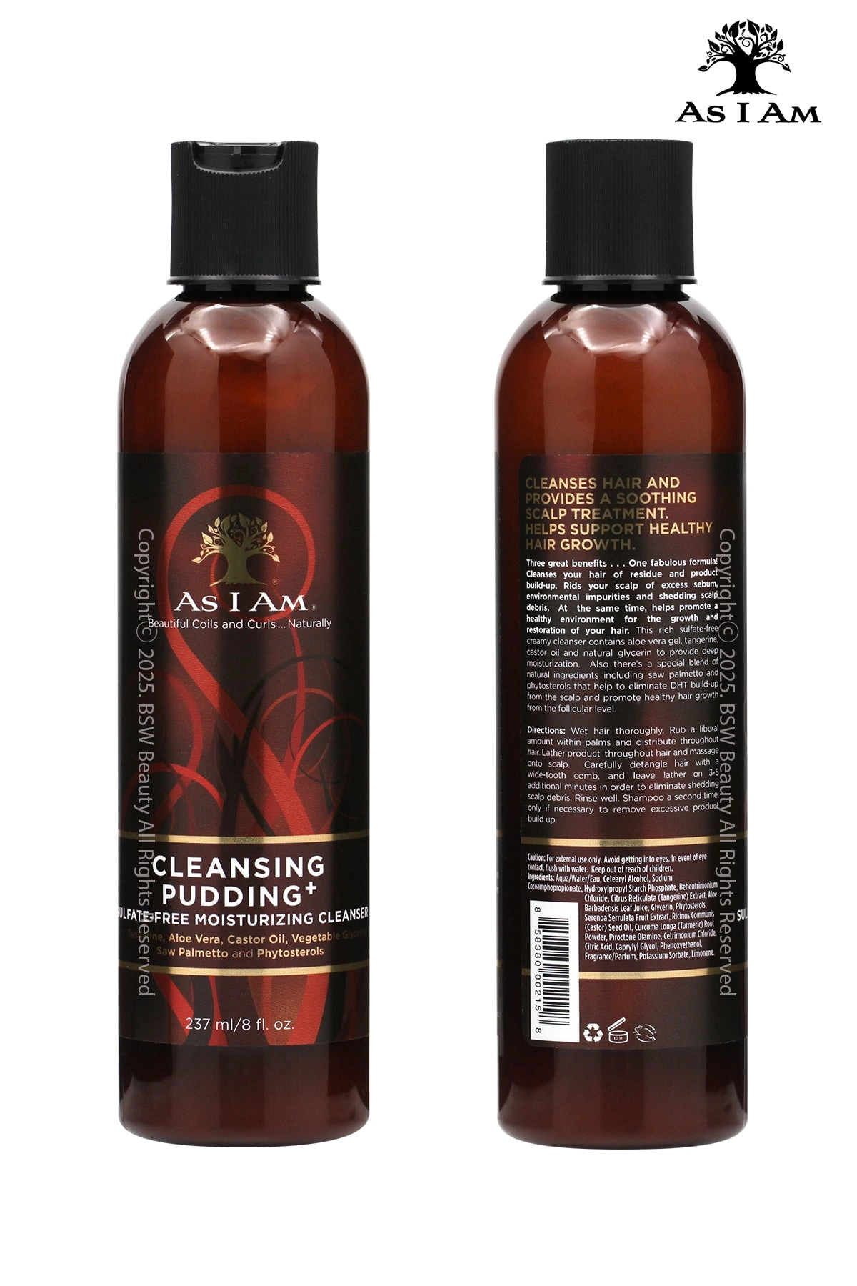 AS I AM CLEANSING PUDDING  SULFATE FREE MOISTURIZING CLEANSER 8oz