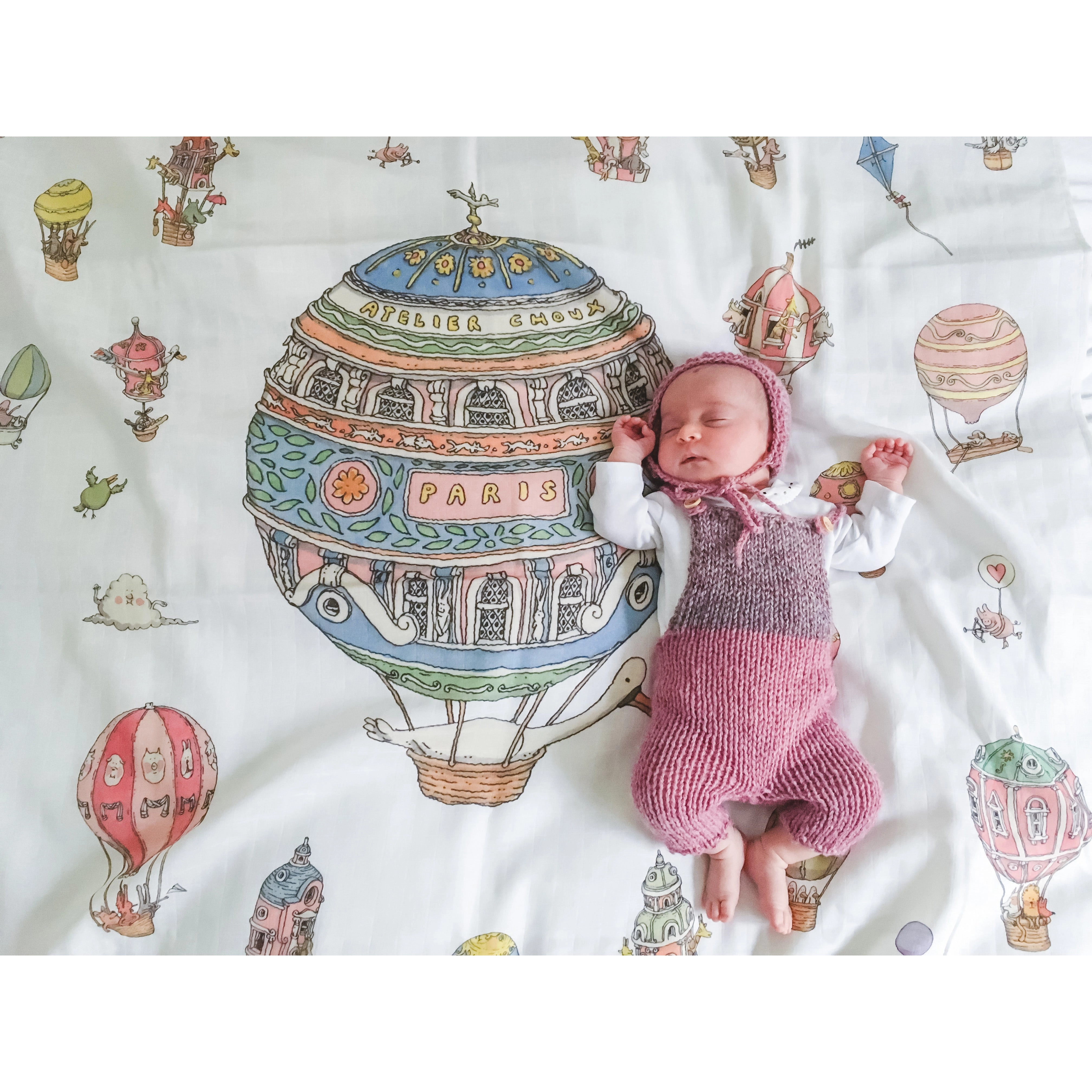 Atelier Choux Fitted Sheet Hot Air Balloons
