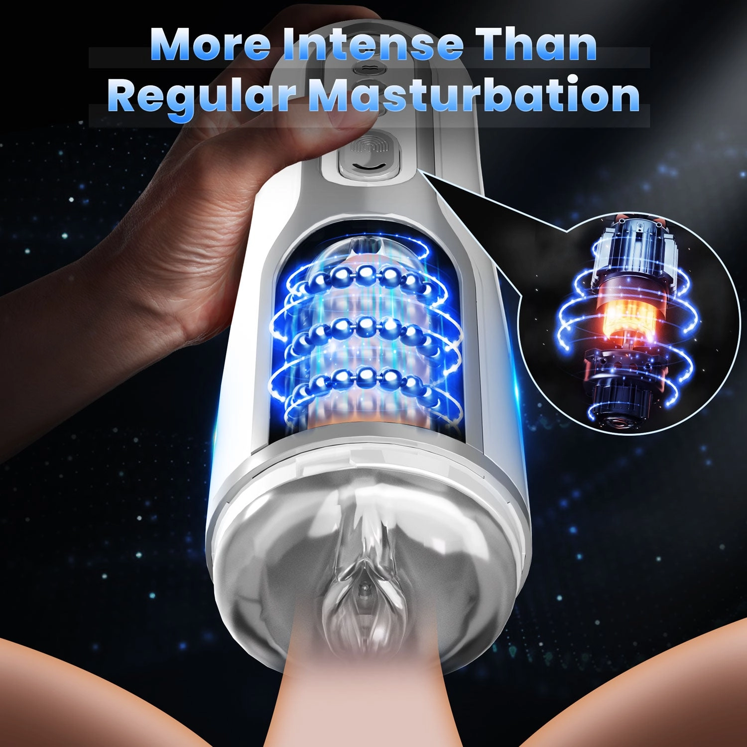 Automatic Thrusting Male Masturbator with Massaging Beads