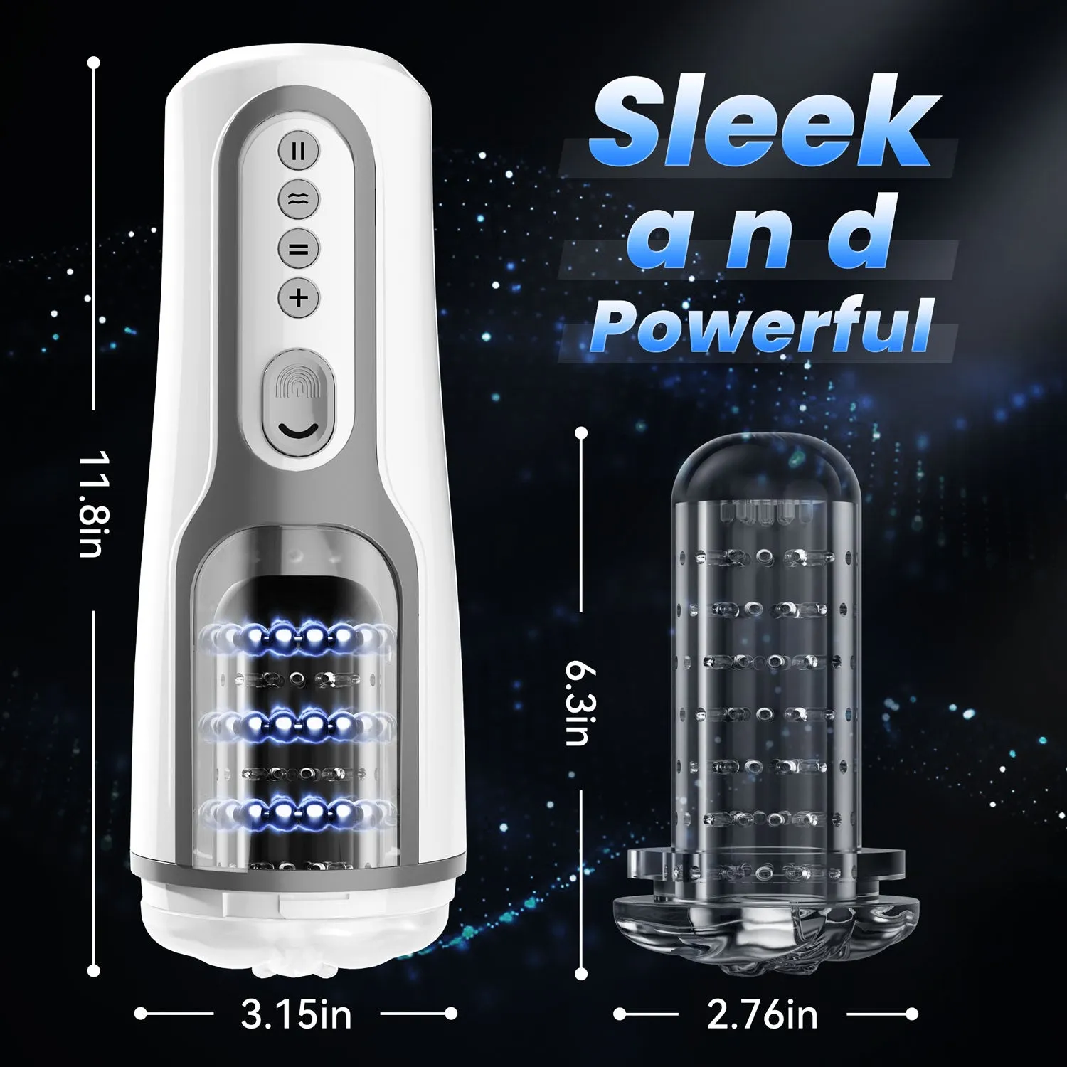 Automatic Thrusting Male Masturbator with Massaging Beads