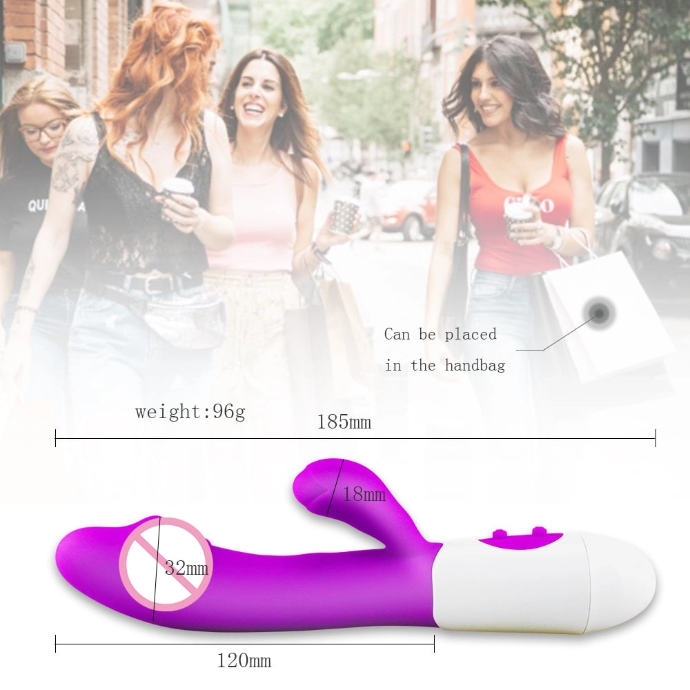 AV Stick G Spot Rabbit Vibrator Sex Toy for Women Dildo Vibrating Vagina Clitoris Massager Dual Vibration