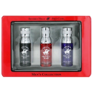 Beverly Hills Polo Club Men's Mini Variety Set - Red Body Spray Collection, 3 Pc