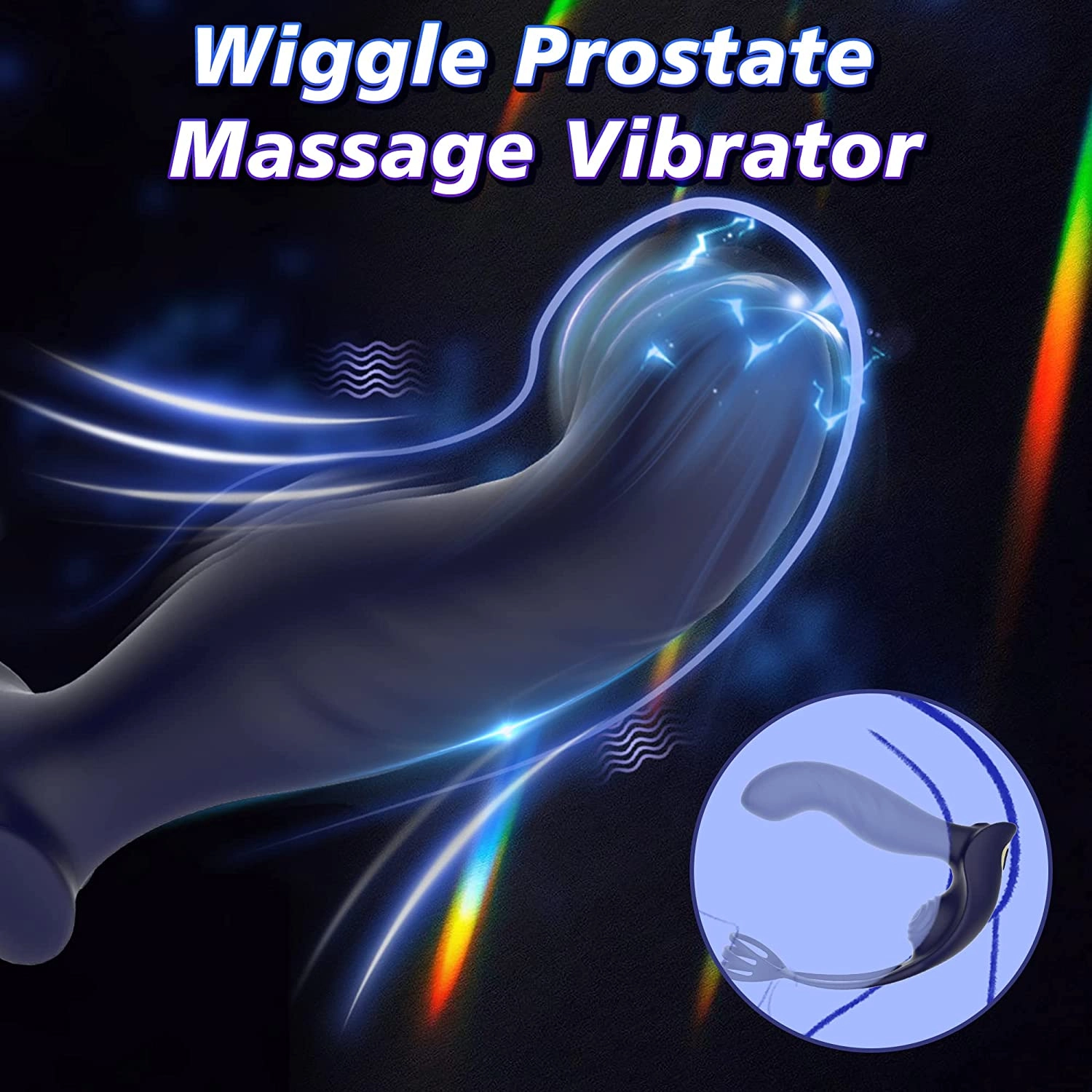 Blue Eagle Dual Penis Ring Prostate Anal Vibrator With 10 Wiggle & Vibration Modes - Laphwing