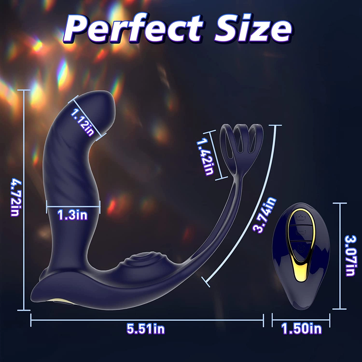 Blue Eagle Dual Penis Ring Prostate Anal Vibrator With 10 Wiggle & Vibration Modes - Laphwing