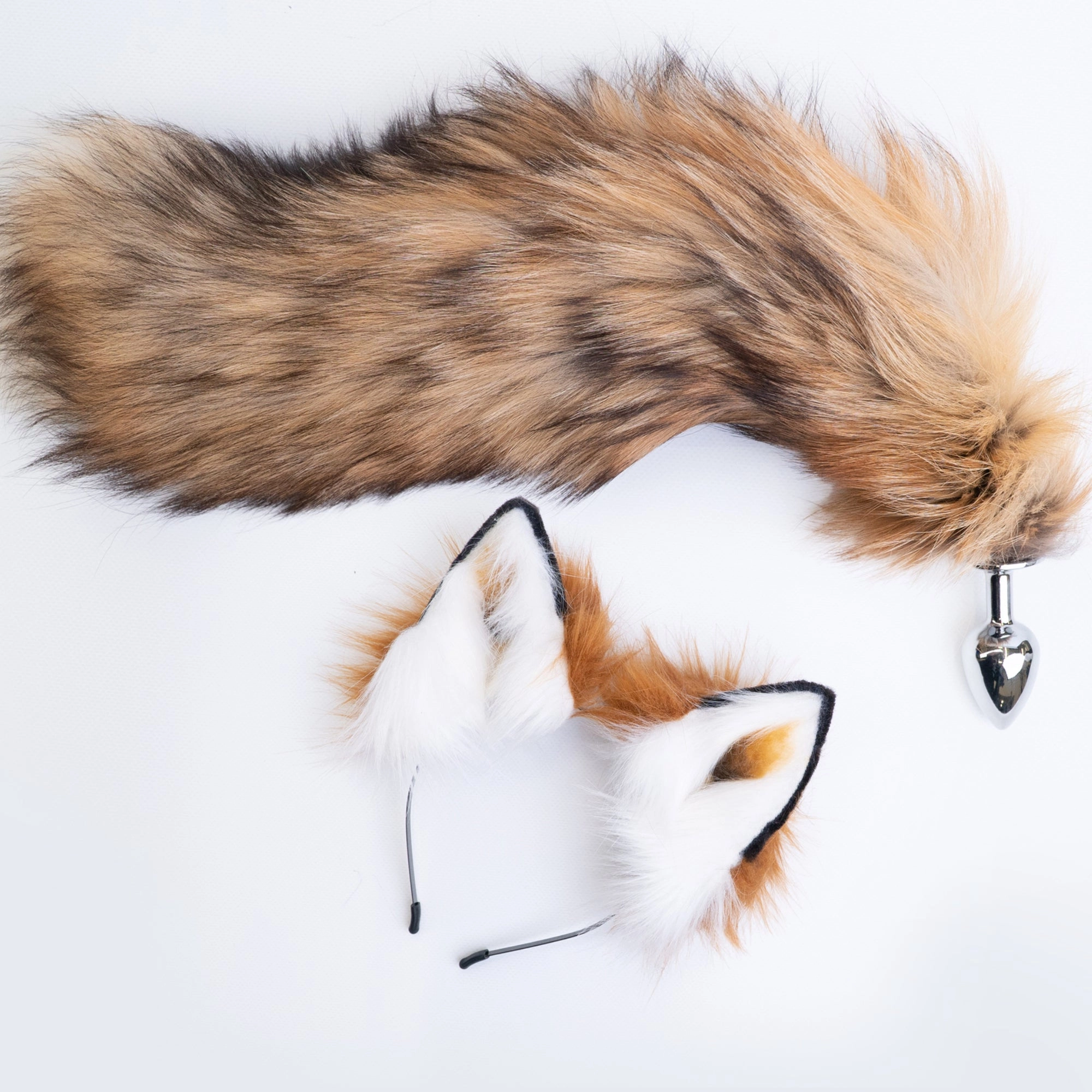 Butt plug tail Caramel Foxtail Anal Plug Set