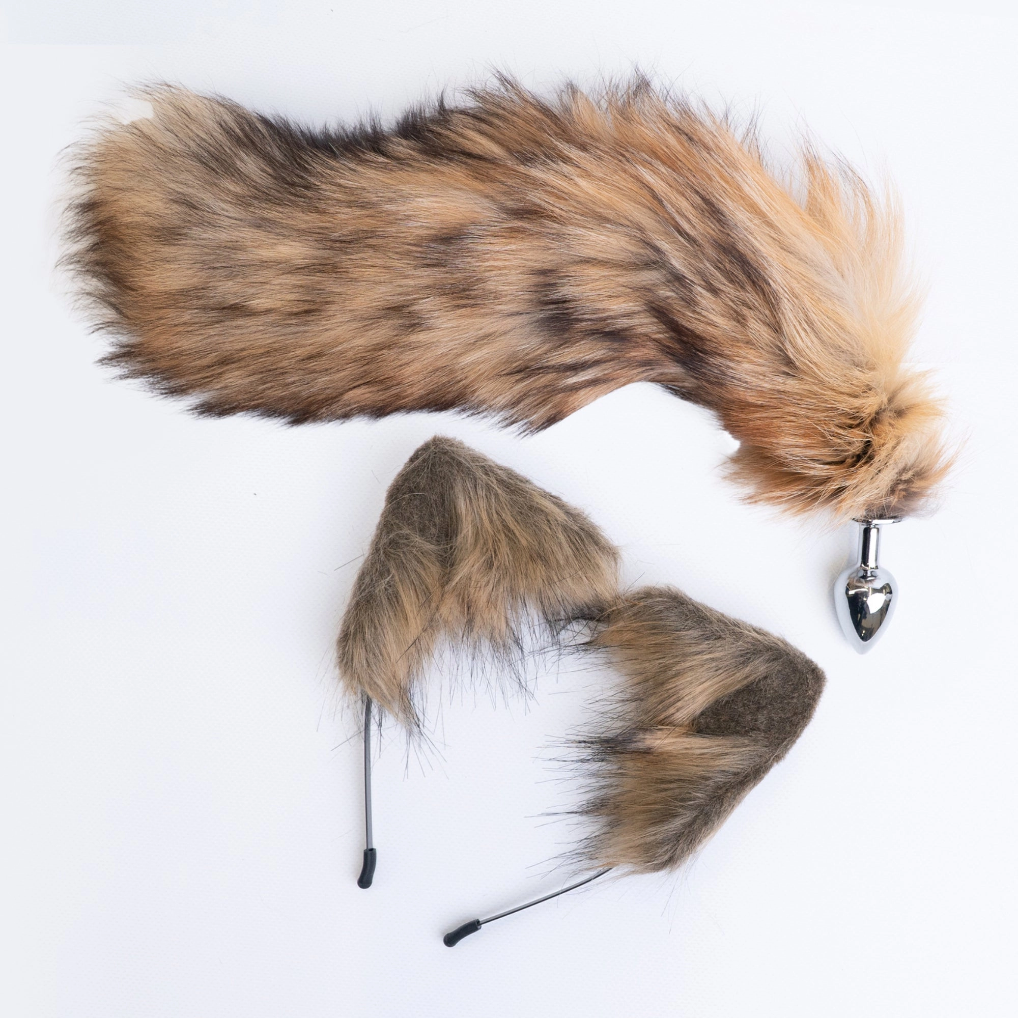 Butt plug tail Caramel Foxtail Anal Plug Set