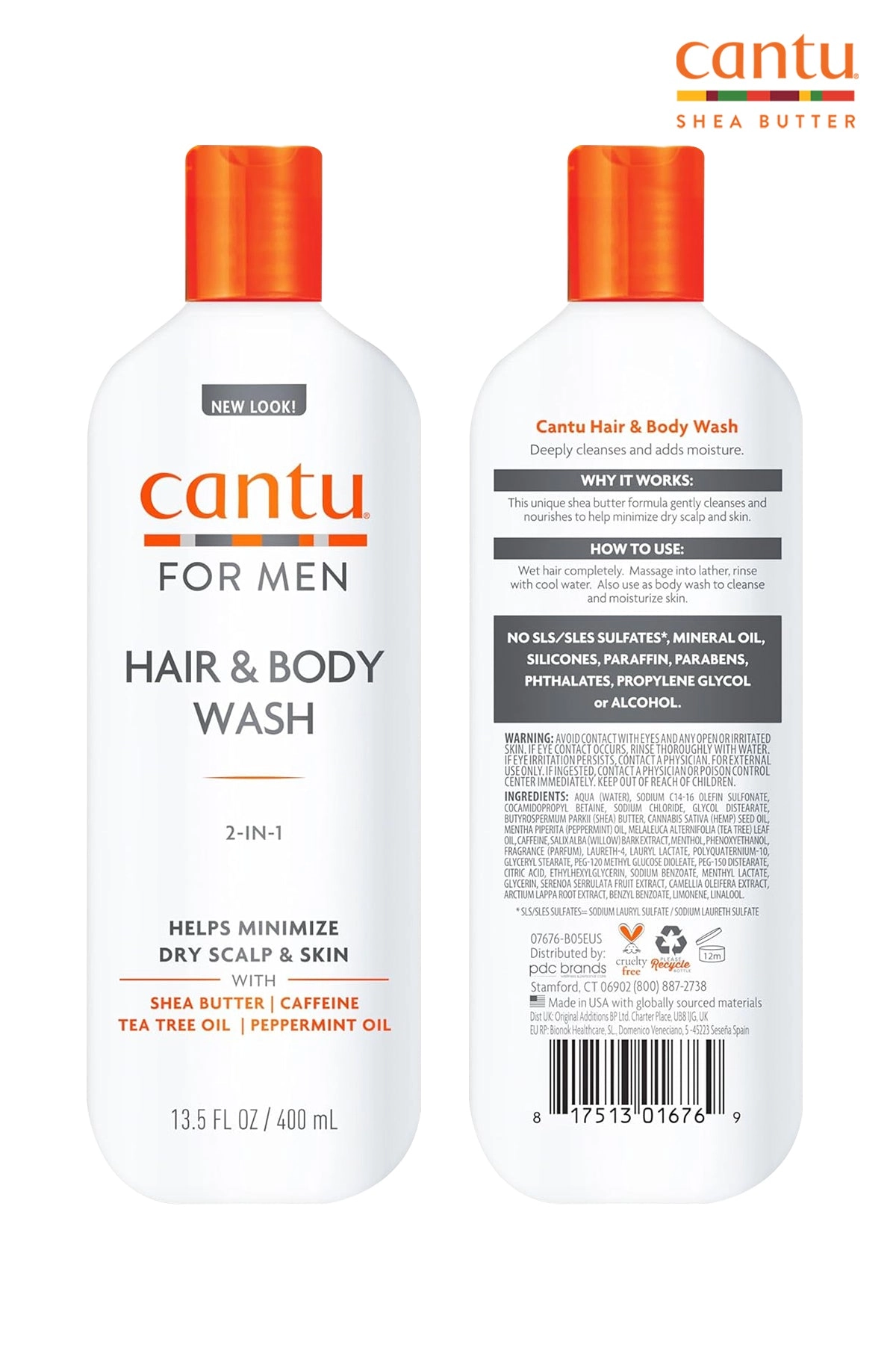 CANTU FOR MEN 2-IN-1 HAIR BODY WASH 13.5oz