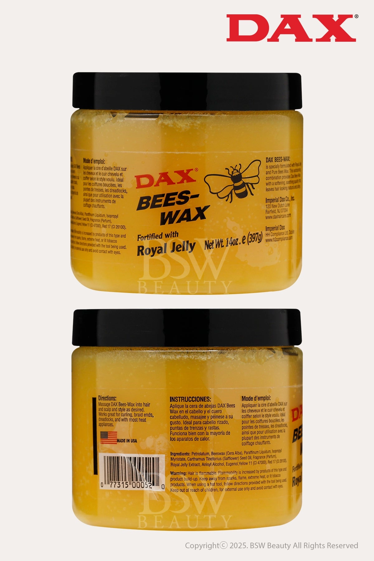DAX BEES-WAX FORTIFIED WITH ROYAL JELLY 14oz