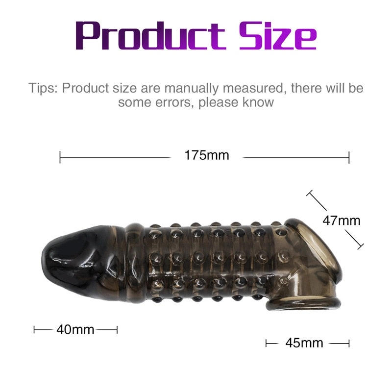 Flexible Glans Sleeve Silicone Reusable Penis Sleeve Penis Enlarger Extender Delay Ejaculation