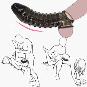 Flexible Glans Sleeve Silicone Reusable Penis Sleeve Penis Enlarger Extender Delay Ejaculation