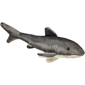 Fluff & Tuff Mac Shark Grey Dog Toys