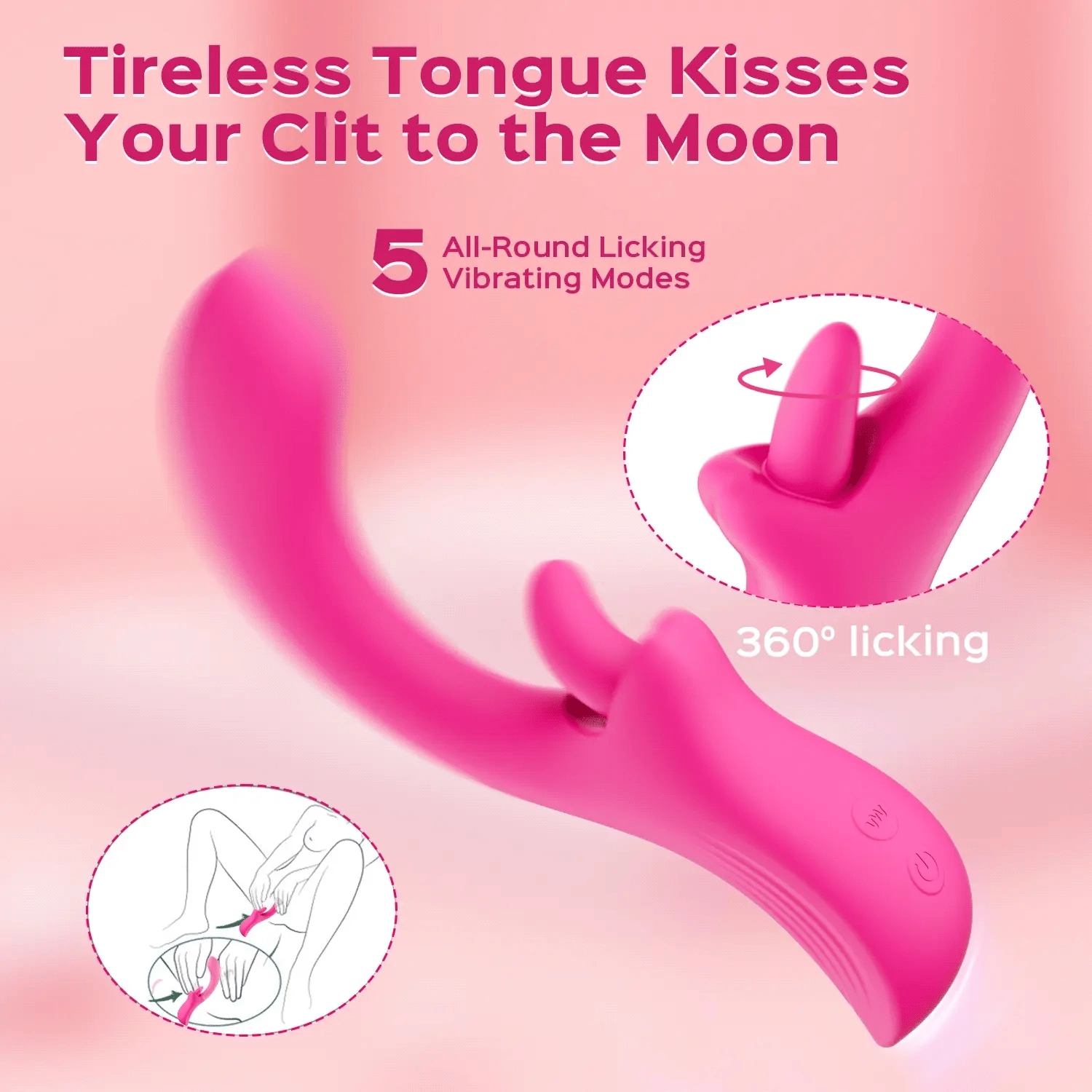 G-Lick - Curved G-Spot Vibrator & Rotating Tongue Clitoral Stimulator