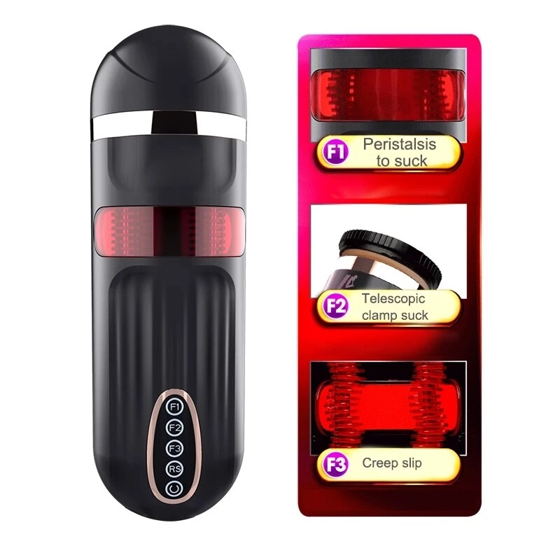 Hands Free Male Masturbator Heating Automatic Telescopic