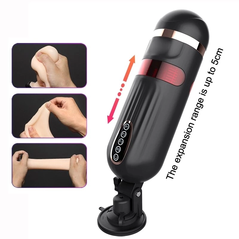 Hands Free Male Masturbator Heating Automatic Telescopic