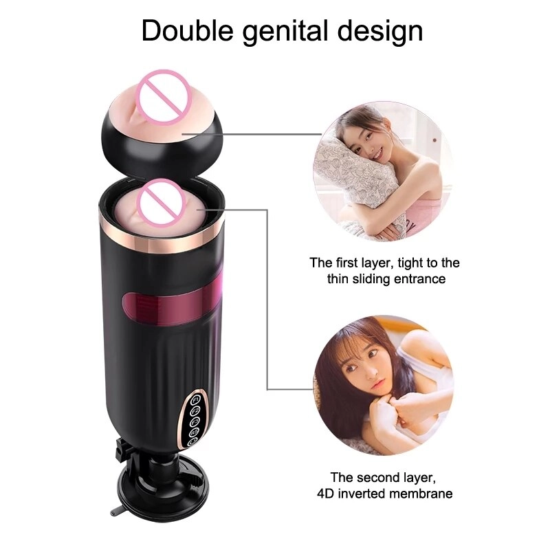 Hands Free Male Masturbator Heating Automatic Telescopic