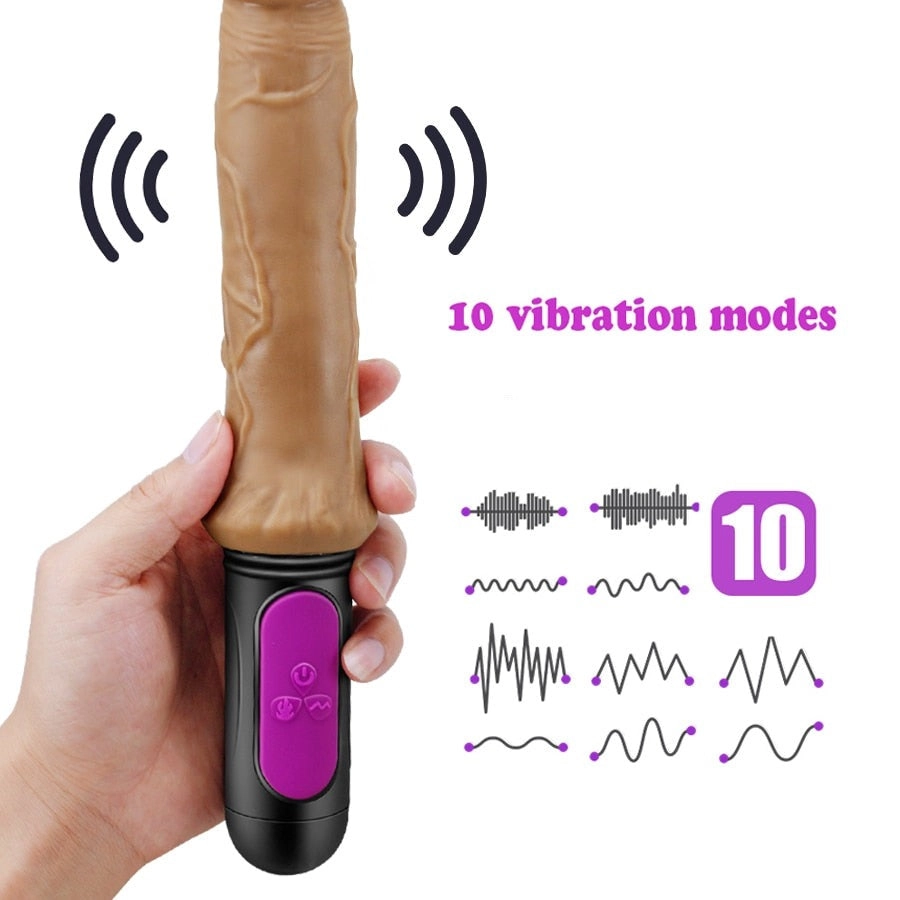 Heating Realistic Dildo Vibrator for Woman 10 Speed Bend Soft Huge Dildo Penis G Spot Vagina Anus Masturbator Sex Toy