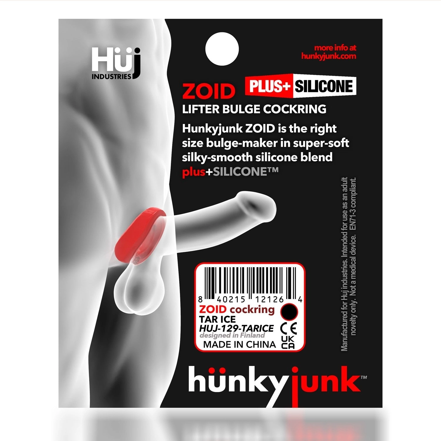 HunkyJunk Zoid Trapazoid Lifter Cock Ring - Tar