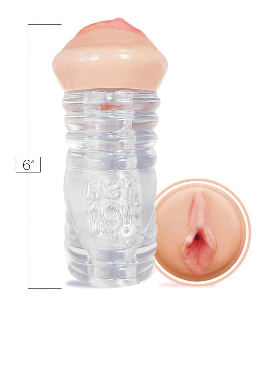 Icon Brands - Hey 19!, ClearStroke Dual End Pussy Heather Starlet - Clear/Vanilla