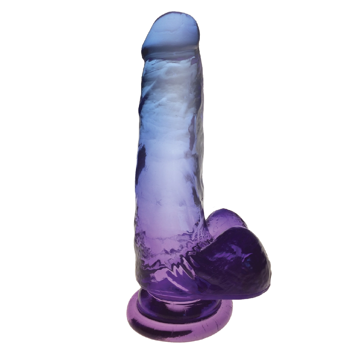 Icon Brands - Shades - Medium 7 Inch Jelly TPR Gradient Dildo Blue and Violet