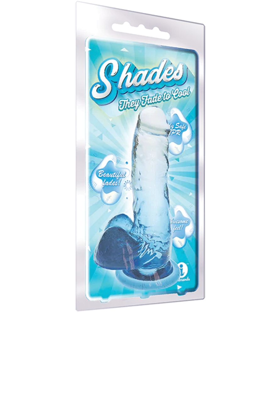 Icon Brands - Shades - Medium 7 Inch Jelly TPR Gradient Dildo Blue