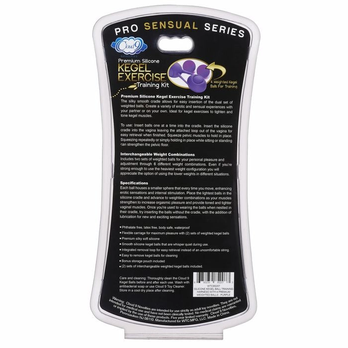 Kegel Training W/4 Weighted Balls & Pouch Premium Silicone