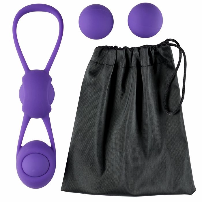 Kegel Training W/4 Weighted Balls & Pouch Premium Silicone