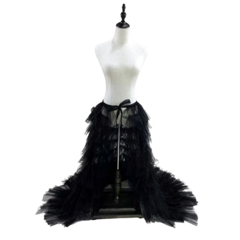 Layered Front Tie Elegant Mesh Petticoat (One Size)