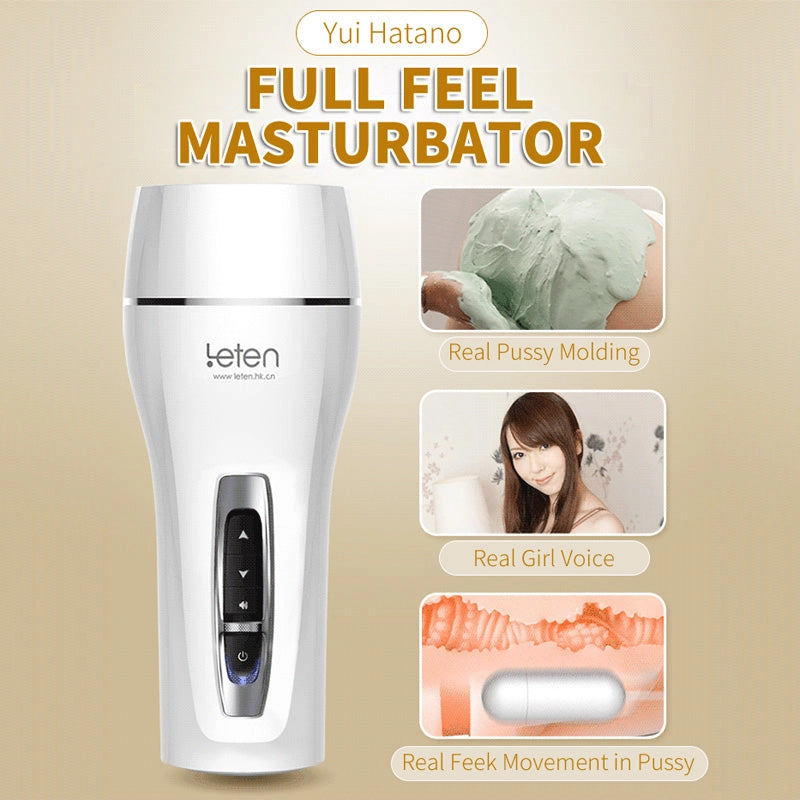 Leten Yui Hatano Pussy Masturbator for Male Interactive Voice 10 Mode Vibration Aircraft Cup