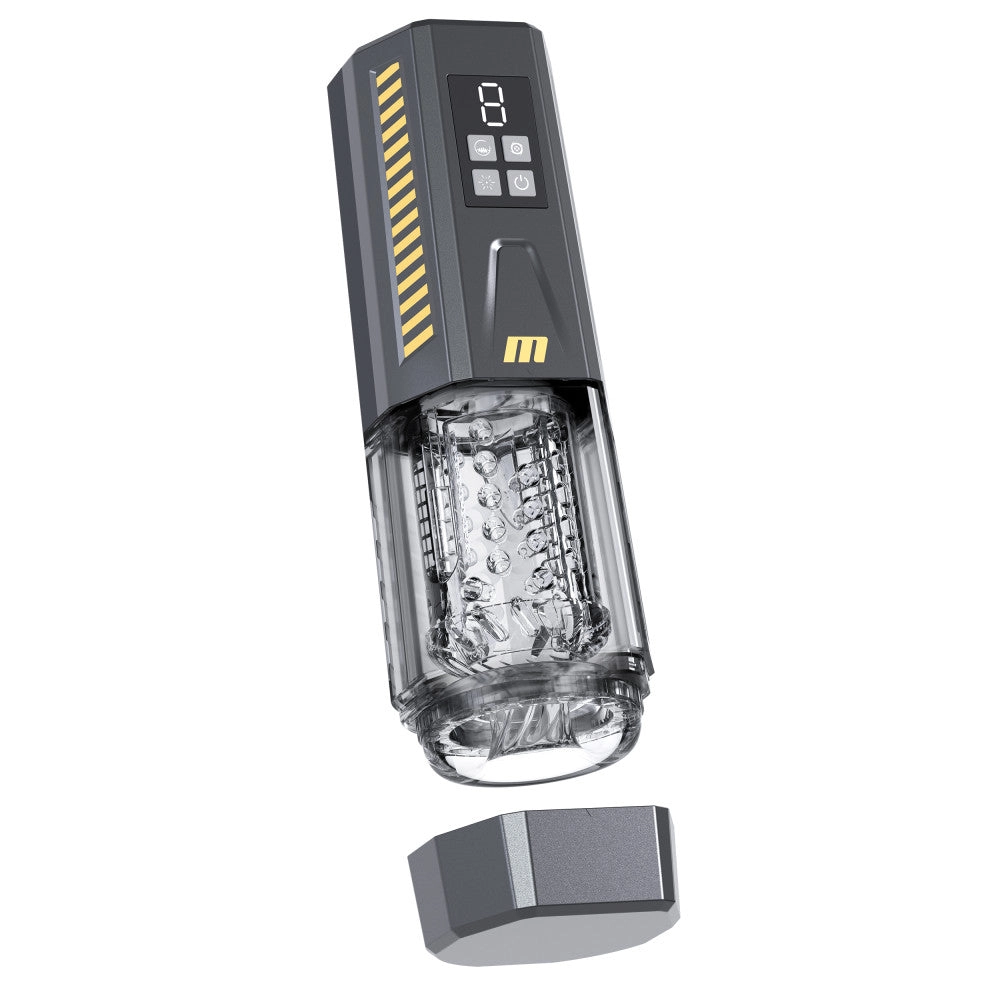M For Men By Blush® | SpinMaster Pro – 360° Rotating, Vibrating & Stroking Automatic Male Masturbator With Turbo Boost – Gray