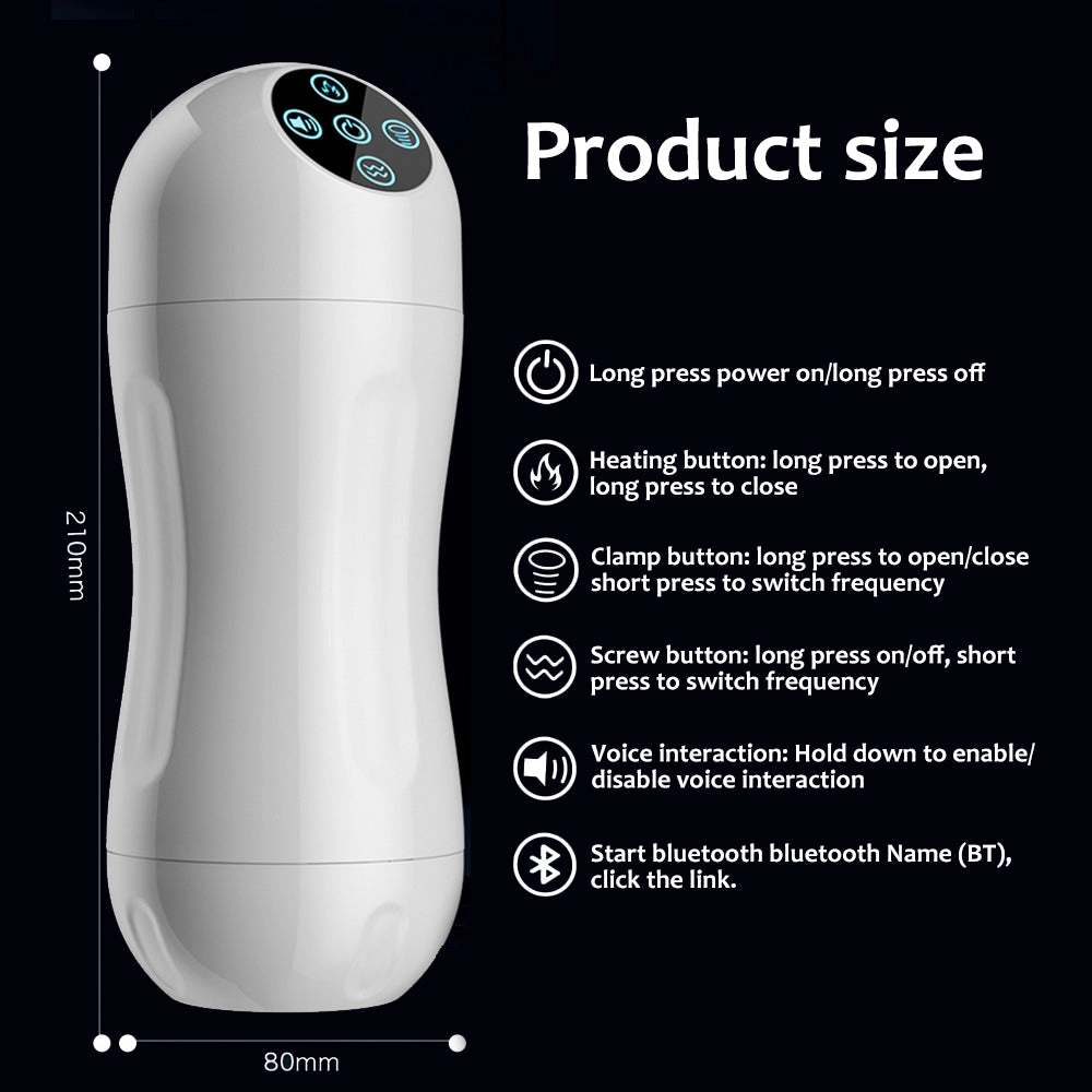Male Masturbator Cup Automatic Vocalize Heating Sucking Oral Sex Real Vaginal Blowjob Pussy for Men