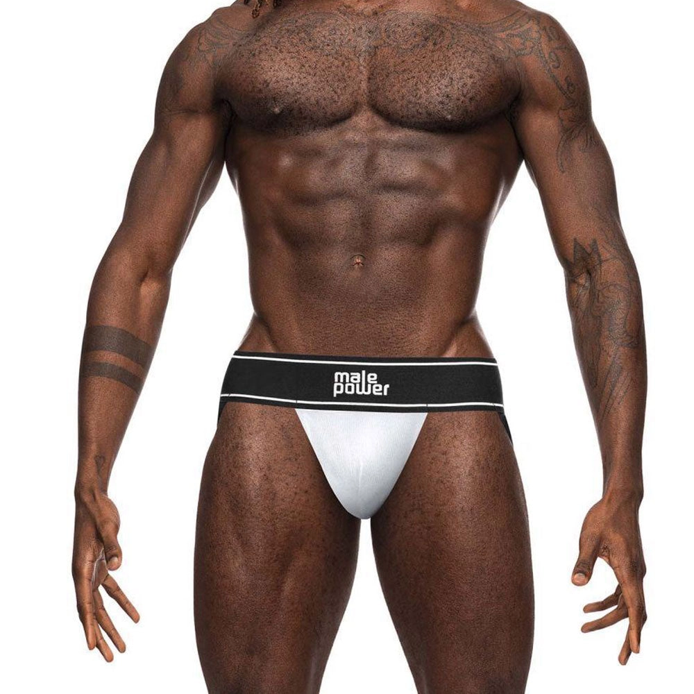Male Power Modal Rib Jock - White