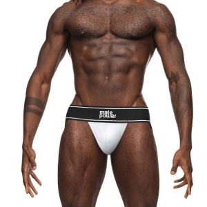 Male Power Modal Rib Jock - White